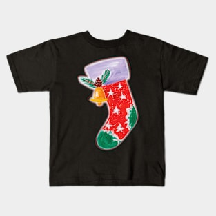 Christmas Stocking with bell in Kids T-Shirt